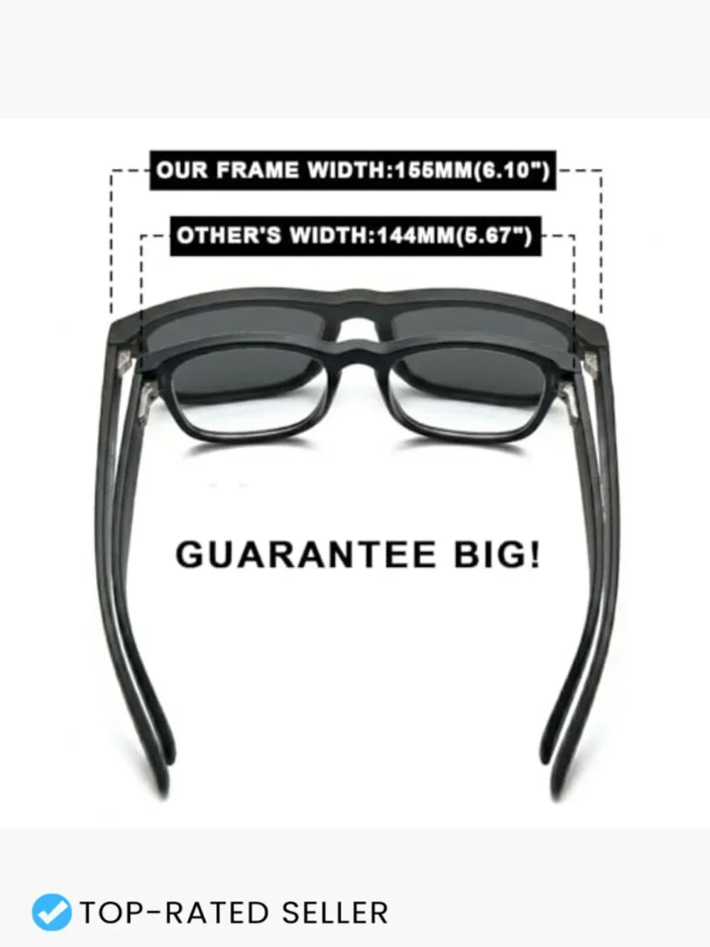 Oversized Square Polarized Sunglasses for Men UV Protection Trendy Wrap Around